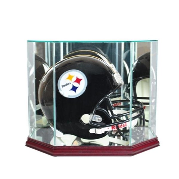 Perfect Cases Perfect Cases FBHO-C Octagon Full Size Football Helmet Display Case; Cherry FBHO-C